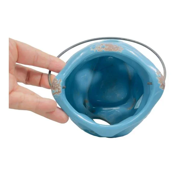 Apropos Home Collection Ceramic Owl Candle Holder/ Lantern Blue 7" - Picture 10 of 12